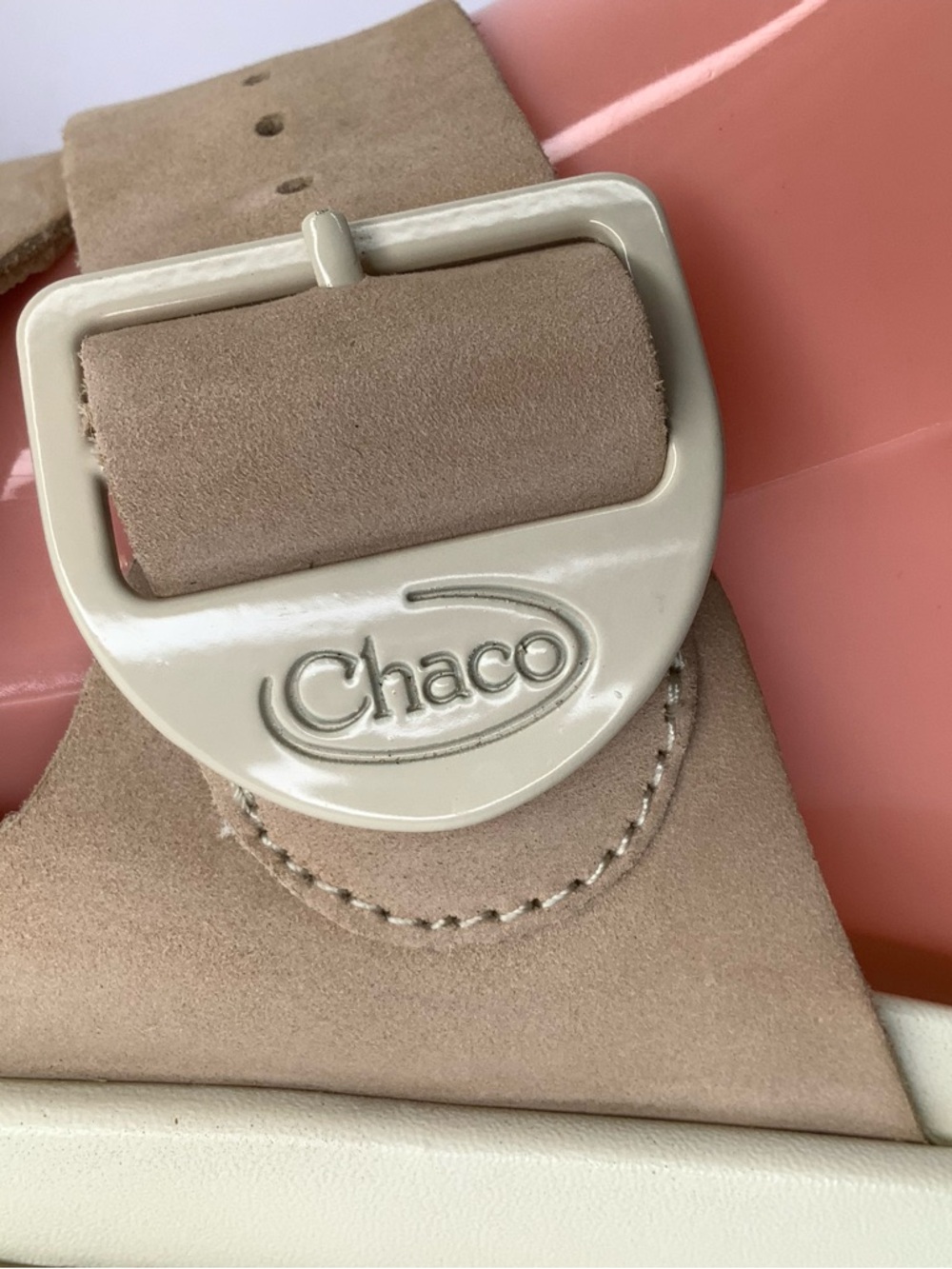 Chaco Townes Angora Nubuck Beige Women's Slide Sandals Sleek Casual Sz 7 - Picture 10 of 10